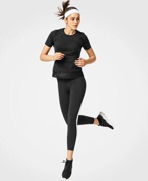 Yvette Women's Black and Lilac Gray Mesh Athletic Tees- Size Small (bundle of 2)